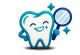 Glossy Tooth Mascot with Magnifying Glass (1)